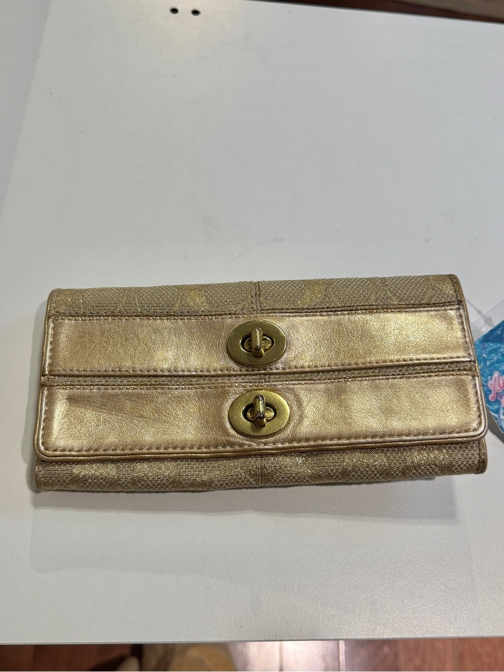 Coach Gold Metallic Wallet